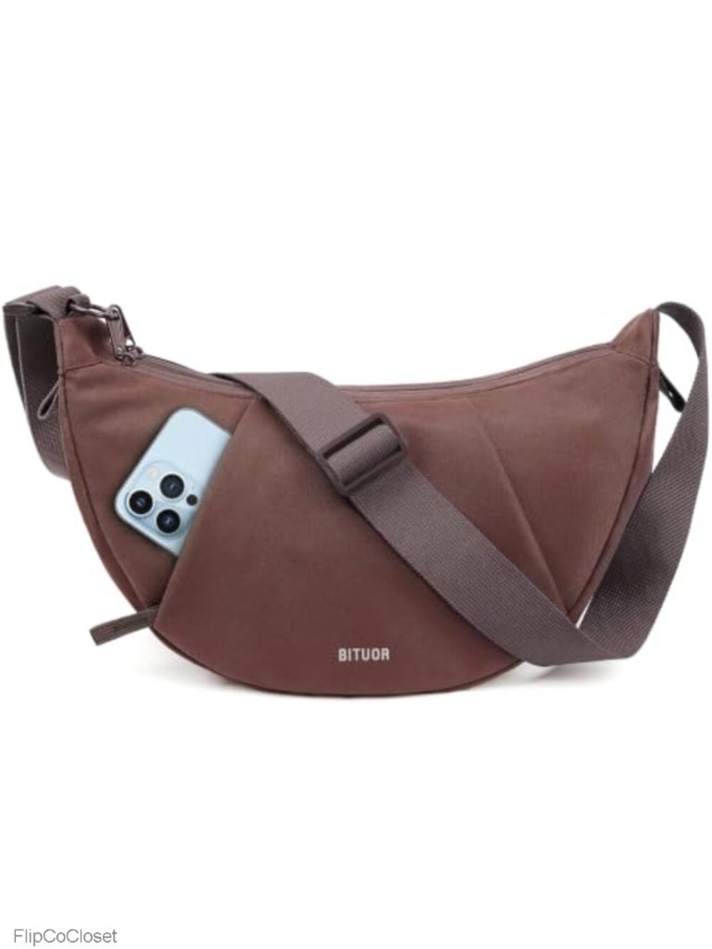 Nylon Anti-Theft Crossbody Bag Water Resistant Multi Pocket Sling Purse